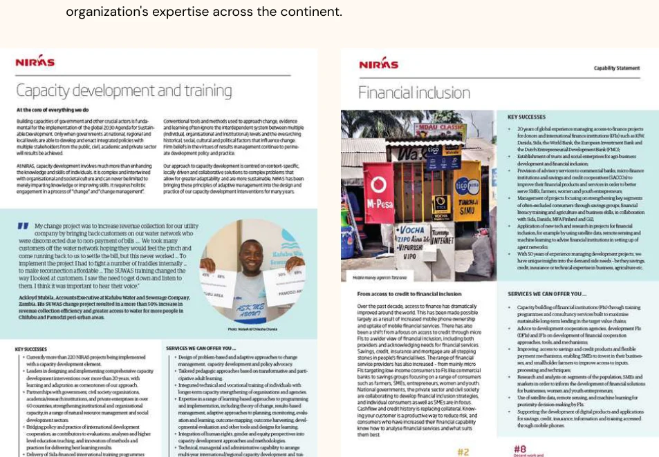 NIRAS Africa editorial and knowledge publications
