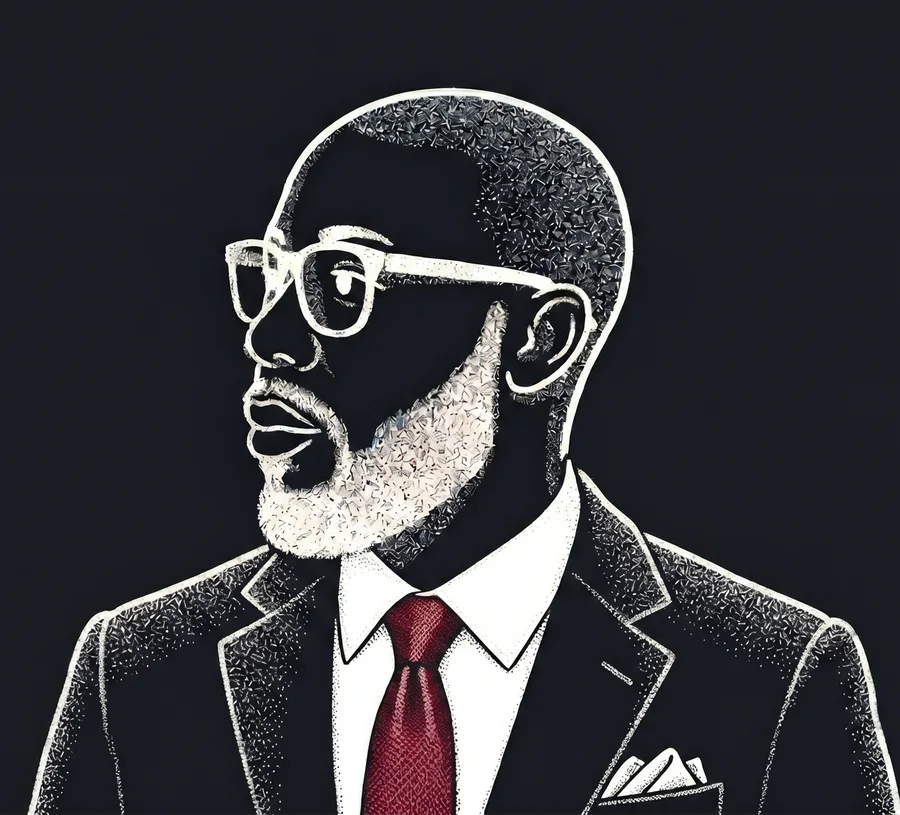 Illustrated portrait of Benson Wanjama